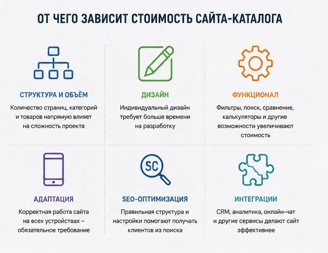 Основні фактори формування вартості сайту-каталогу